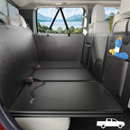 Back Seat Extender for Dogs Truck-Large Space, Dog Pet Seat Cover Back Seat Hard Bottom 500lb, Anti-scratch Dog Hammock for Crew Cab Trucks F150, RAM1500, Sierra, Tundra, Silverado, All Black