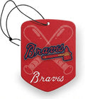 2 Pack MLB Braves Car Air Freshener - Licensed Hanging Scented Air Freshener, Red Shield with Atlanta Braves, Sports Fan Auto Fragrance for Car, Truck & Home