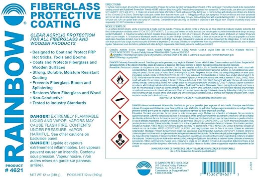 Rainbow Fiberglass Sealer Protective Coating Spray Can 4621 | Protects Ladders, Wooden, Fiberglass Assemblies Against Decaying, Cracking, Chipping, Fading, and Flaking (1)