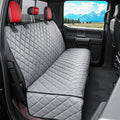 Dog Truck Seat Cover for Back Seat,Waterproof Back Seat Cover for Truck,Heavy-Duty Scratchproof Pu Leather Bench Seat Covers for Trucks Ford F-Series/Chevrolet Silverado/Ram/Jeeps (Grey, X-Large)