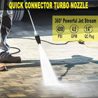 Selkie Turbo Nozzle for Pressure Washer, 4000 PSI Rotating Turbo Nozzle 1/4" Quick Connect, 7 Pieces Spray Nozzle Tips & Nozzle Holder, Additional 1.1 mm Orifice Nozzle