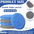 50 Pcs Microfiber Wax Applicator Pads 5 Inches Diameter Applicator Pads Bulk Soft Microfiber Wax for Car Polishing Foam for Car Cleaning(Blue, Gray)