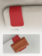 Patented Leather Car Air Freshener Visor Clip, Compatible with Drift Wood or Stone Car Freshener, Magnetic Design, Gentle on Sun Visors, Ideal for Modern & Electric Vehicles, Red (Clip Only)