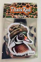 ThatsRad Car Air Freshener Duck Fly Fishing Fish Hunting Stocking Stuffer (One Size, Beanie Duck/Forest Scent)