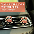 2Pcs Crab Air Freshener Vent Clip, Cute Air Diffuser Clips, Bling Rhinestone Car Outlet Decor, Crab Car Accessories for Women