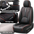 Red Edge Car Seat Covers for Ford Bronco Sport 2021-2025 Car Seat Cover, Leather, 5 Piece Full Set, Waterproof, with Lumbar Support, Suitable for All Seasons