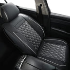 Car Seat Covers Front Pair,Universal Fit for Most Cars,SUV,Sedans and Pick-up Trucks,Automotive Faux Leather Vehicle Cushion Covers(Front Pair,Black/White)