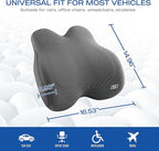 Skechers Memory Foam Lumbar Pillow,Lumbar Support Pillow for Office, Chair Lower Back Pain Relief Lumbar Pillow, Ergonomic Design Back Support Pillow for Office Chair, Car, Home, Travel,Gray