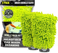 Chemical Guys Chenille Premium Scratch-Free Microfiber Wash Mitt for Car Washing - 2 Pack, Lime Green, Ultra-Soft Car Wash Gloves, Swirl-Free Finish, Safe for Trucks, SUVs, Motorcycles, and More