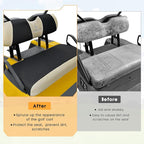 Golf Cart Seat Covers 2 Piece Front and Rear Seat Covers Sets for EZGO TXT RXV and Club Car DS 2000 and UP Standard Seat Cushion,Replacement Cooling Breathable Washable No Stapler Needed(Black&Beige)