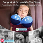 COOLBEBE Kids Travel Neck Pillow, Softly Double Support Travel Pillow for Car & Airplane, Traveling Gifts for Toddler & Children (1, Haze Blue)