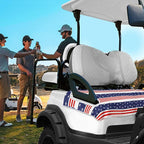 YOKYHOM American Flag Golf Cart Seat Covers for 2/4-Seater, Patriotic USA Seat Towel Blanket Keeps Seats Cool & Clean for Summer, Microfiber Fits EZGO, Club Car, Yamaha, 51"x31"