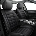 CAPITAUTO Seat Covers, Car Seat Covers Full Set, Black Car Seat Cover, Car Seat Covers Front Seats Back Seat Cover, Waterproof Faux Leather Seat Covers Fit for Most Cars Trucks SUV (Black)