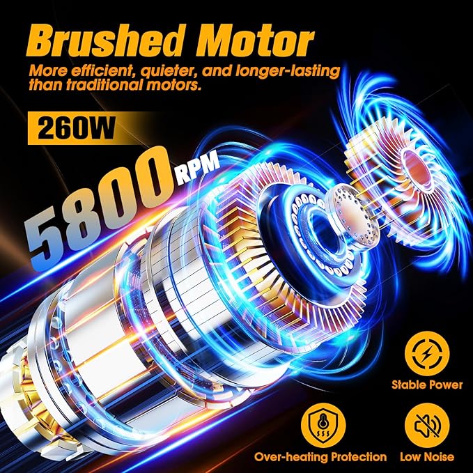 Cordless Car Buffer Polisher kit [2x 2000mAh 21V Batteries & 18 PCS Attachments] 6-Speed Orbital Design, LED Display, Lightweight Detailing Tool for Waxing, Polishing & Scratch Removal-Red