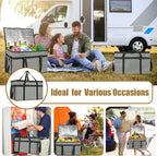 PEASUG 2PCS Insulated Bags for Food Delivery, XXXL Pizza Delivery Bags, Large Capacity Cooler Bag Keep Food Warm for Grocery Shopping and Catering, Foldable, Heavy-Duty (Grey)