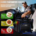20L Large Heated Lunch Box Insulated Lunch Bag, Auto Temp Control Electric Lunch Box for Adults Men, 12/24/110V Portable Food Warmer for Truck/Car/Work/Travel, Lonchera Eléctrica Portátil