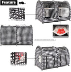 Mispace Portable Twin Compartment Show House Cat Cage/Condo - Easy to Fold & Carry Kennel - Comfy Puppy Home & Dog Travel Crate with Carry Bag/Two Hammocks/Mats and Collapsible Litter Box