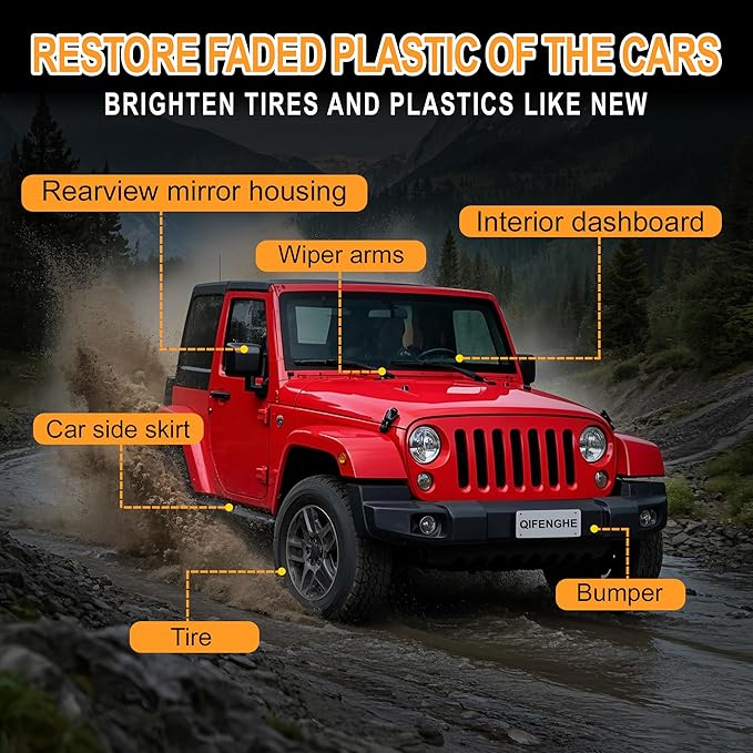 Ultimate Car Plastic and Trim Restorer – Back to Black Restores Faded Trim, UV Protection, Long-Lasting Ceramic Coating, Non-Greasy Formula for Interior and Exterior