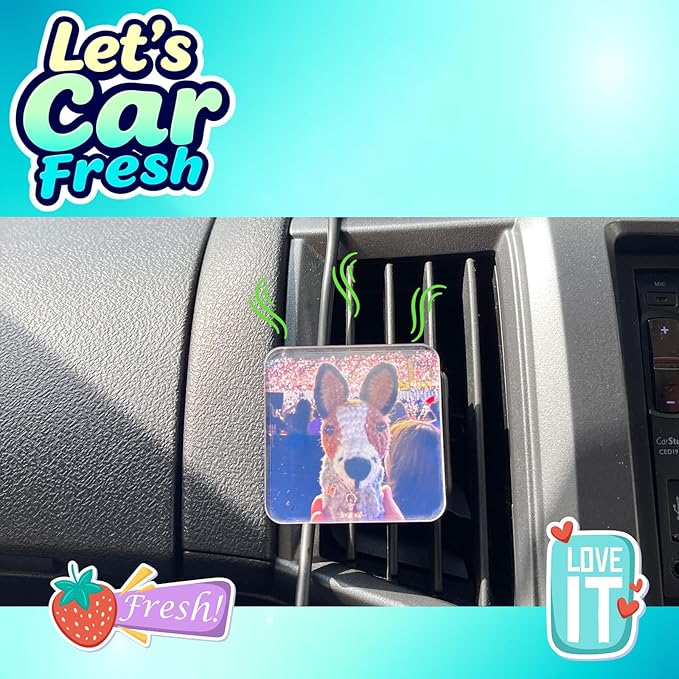 6 Pack Blank Acrylic Car Air Vent Clips, DIY Square Outlet Perfume Fresh Scent Car Air Freshener Vent Clip, for Interior Decoration and Fragrance Accessories, Personalized Your Own Photo