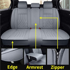 Aierxuan Car Seat Covers Full Set Universal Fit for Honda Civic Accord CRV, Toyota Camry Prius Rav4 Corolla, Kia, Lexus, Nissan, Mazda, Jeep Cherokee and Most Cars, with Waterproof Leather (Grey)