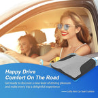 Car Seat Cushion, Comfortable Memory Foam Seat Pillow for Driving, Sciatica-Back Pain Relief, Cushion for Car-Truck, Office, Wheelchair - Mesh Black&Gray