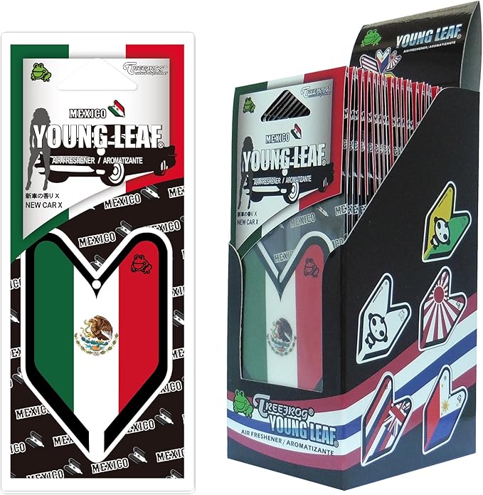 4 Packs Wakaba Treefrog Young Leaf New Car X Scent Mexico Flag JDM Air Freshener