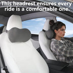2 Pack Car Headrest Pillow for Neck Support, Breathable Ergonomic Design, Memory Foam Car Headrest Cushion Relieve Neck Pain, Universal Fit Cars SUV Sedan Home Office (Grey)