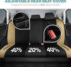 Skechers Car Seat Covers,GOGA Mat Oxford Cloth Seat Covers,Waterproof Car Seat Covers Full Sets,Automotive Universal Fit Seat Cover for Most Cars, Suvs, Trucks,Beige