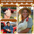 Soulchen 2 Pcs Chicken Lover Gifts Handmade Crochet Chicken Car Air Freshener Cute Crochet Car Accessories Rearview Mirror Hanging Accessories for Automotive Interior Office Home Decor, Lavender Scent