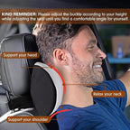 SPRFUFLY Cozy Car Headrest Pillow, Car Pillow for Driving with Adjustable Strap, Breathable Removable Cover & Ergonomic Design - Softness Travel Car Neck Pillow(Moonlight Silver, 1PC)