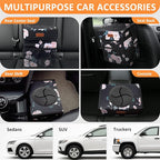 Car Trash Can for Car Cute,Bag Bin Hanging Waterproof Automotive Garbage Cans Leak Proof Vehicle Trash Can Black Floral