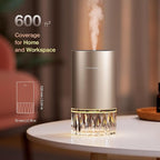 Airversa Waterless Essential Oil Diffuser for Home Room Desk Car Air Freshener Diffuser, Up to 600 sq ft, Battery Operated, Mist Level and Timer Settings, 100mL Capacity, Cold Air, RD1 Titainium
