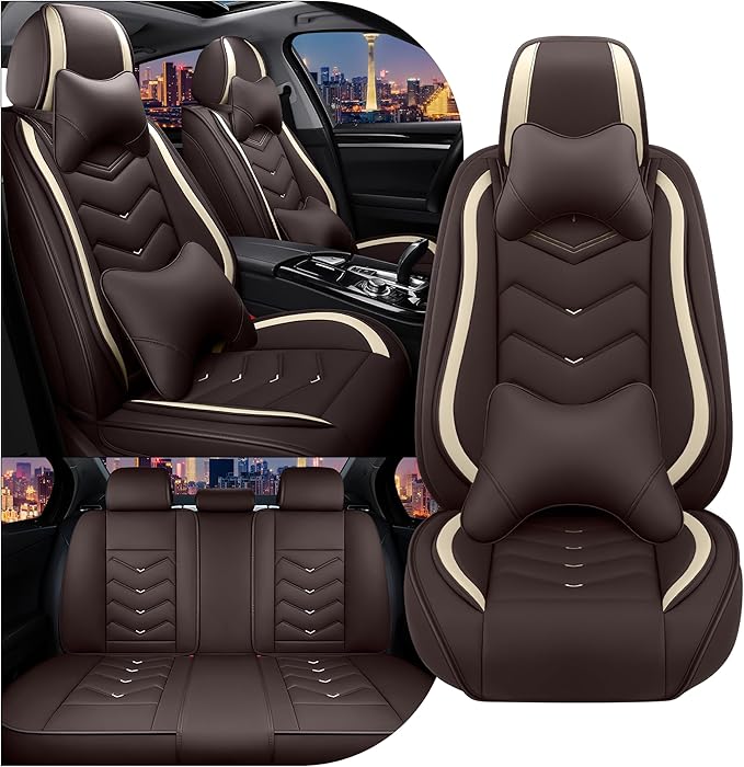 CTDS Car Seat Covers for Mazda CX-5 CX-3 CX-7 CX-9 CX-50 CX-30 CX-70 CX-90 2007-2026, Stylish Sport Seat Cover, Premium Nappa Leather Car Seat Cover.(Luxury 5 Seats/Coffee Color)