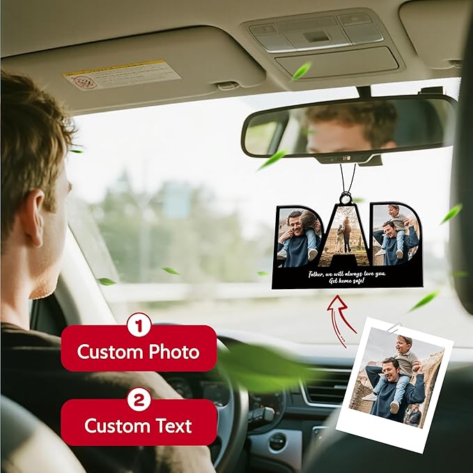Bemaystar Custom Air Fresheners with Picture - Personalized Double Sided Photo Air Freshener,Custom Air Freshener for Car Wardrobe Bathroom Hanging Ornaments