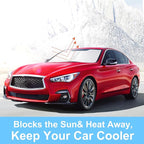 Windshield Sun Shade Custom Fit for 2014-2023 2024 Infiniti Q50 Accessories Foldable Sunshade Sun Blocker Protect Car from Sun Rays & Heat Damage Keep Car Cooler