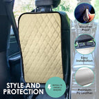 FH Group Faux Leather Auto Seat Back Kick Protectors, Heavy Duty Car Kick Mat for Kids –2-Pack Diamond Stitched Back Seat Protector, Waterproof Protection, Easy to Clean