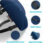 FORTEM Lumbar Support Pillow for Office Chair, Lumbar Support Pillow for Car, Back Rest for Gaming, Memory Foam Pillow, Desk Chair Cushion, Breathable & Washable Cover, Adjustable Straps