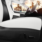 Car Seat Cover for Tesla Mdel 3 2017-2023 Custom Fit Tesla Seat Cover Full Set Leather Car Interior Seat Airbag Compatible Cushion Cover (White+Black-Model 3)