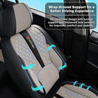 Black and Gray Car Seat Covers for Ford Bronco Sport 2021-2025 Car Seat Cover, Premium Leather, Full Set of 5 Seats, Waterproof, with Lumbar Support, Beautify Interior