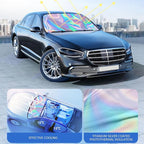 Sunshade Car Front Windshield Titanium Silver Sun Shade Iridescent Car Sunshade Foldable Sun Shield Cover Block UV Rays, Reflector Shield Suitable for Most Cars SUVs Large 57 x 31.5 in