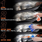 Headlight Restoration Kit Headlight Cleaner Head Light Cleaner Removing Yellowing Oxidized with Headlight Cleaner Coating Agent Sponge Towel (Scratches & Damages Cannot be Repaired)