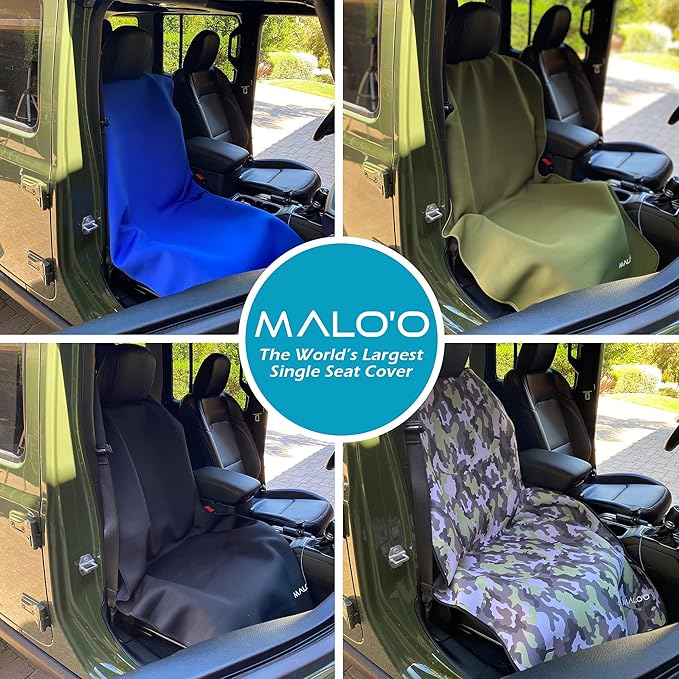 Malo’o SeatGuard Waterproof Car Seat Cover, Neoprene Universal Seat Protector for Trucks and Cars, Heavy Duty Seat Cover for Sports Gear, Dogs and Wet Clothing, Black, Large