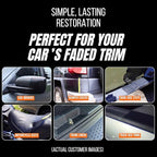 BEAM BRIGHT Plastic Trim Restorer – Dry, Non-Greasy for a True Natural Black Trim Finish for Severely Faded Car Trim & Vinyl. Long-Lasting UV Protection for Exterior & Interior Plastic – 8 oz