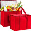 Carrywell (Not Made In China) Insulated Reusable Grocery Bags, Catering and Delivery Bag For Hot and Cold Food, Collapsible Thermal Tote For Doordash
