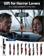10PCS Car Air Freshener Horror Accessories - Blk Ice Scent, Scary Movie Merchandise Inspired Hanging Décor, Unique Spooky Gifts for Men & Women