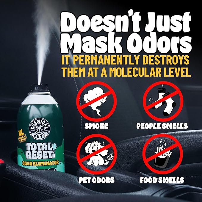 Chemical Guys Odor Eliminating Aerosol Fogger, New Car Smell - 3 oz Single Can For Cars, Trucks, And SUVs - Set-And-Forget Interior Deodorizer Neutralizes Smoke, Pet, Gym, And Food Odors & More