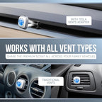 Air Jungles Car Air Freshener Vent Clip 6 Count with 2 Adapter Compatible with Tesla, New Car Scent, Long Lasting Odor Eliminator, Up to 180 Days
