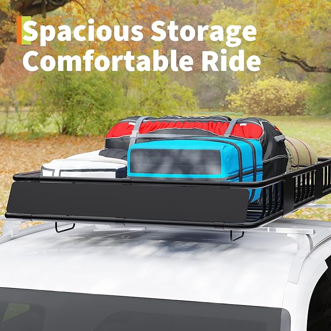 64"X 39"x 6" Universal Roof Rack Basket,Heavy Duty Weather Resistant Top Mount Cargo Rack, Luggage & Camping Gear Storage for Car, Truck or SUV Transport