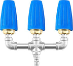 Triple Turbo Nozzle Pressure Washer, 3-in-1 Power Washer Turbo Nozzle with 1/4" Quick Connect, 360° Rotating Turbo Nozzle Tip- 4000 PSI, 4-6 GPM, 2.0 Orifice, Blue