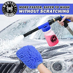 Car Wash Foam Gun Foam Sprayer - Foam Cannon Garden Hose- Car Wash Kit - Snow Foam Blaster with Microfiber Wash Mitt + Storage Bag - Car Accessories for Men